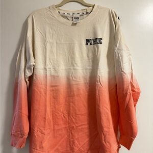 VS Pink cream to coral pullover long sleeve